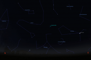 meteor stellarium appears